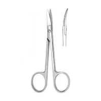 Ножницы тупоконечные вертикально-изогнутые с коротким лезвием детские 125 мм Hilbro 10.0122.12