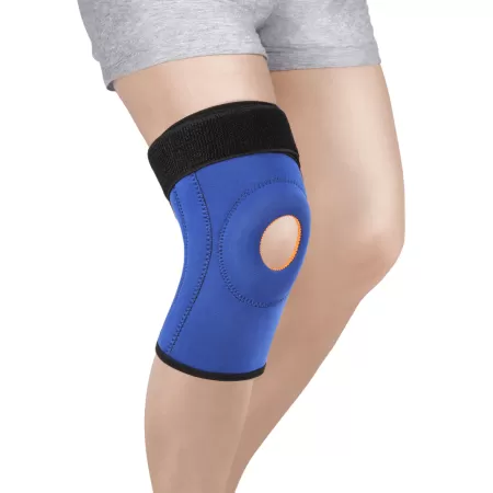 Бандаж на коленный сустав Экотен Ttoman KS-051 из неопрена, с пружинными ребрами и пателлярным кольцом, разъемный  