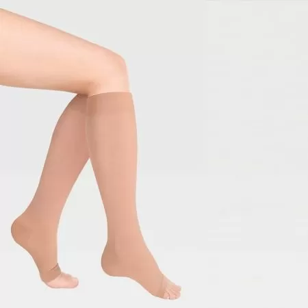 Гольфы компрессионные IDEALISTA ID-210 унисекс 1 класс компрессии с открытым носком цвет карамель 