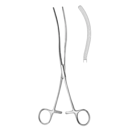 Зажим кишечный эластичный для взрослых изогнутый 240 мм Hilbro 52.0211.24