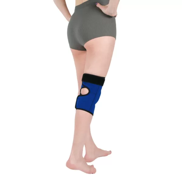 Бандаж на коленный сустав Экотен Ttoman KS-051 из неопрена, с пружинными ребрами и пателлярным кольцом, разъемный  