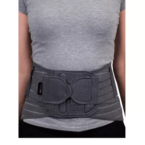 Корсет пояснично-крестцовый ОРТОНИК ПР-314 (стандарт), высота 25 см, 6 гибких ребер жесткости, серый