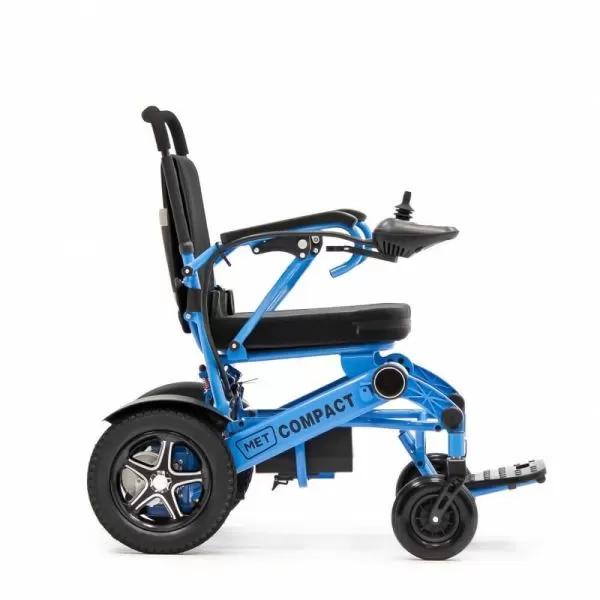 Кресло-коляска с электроприводом MET Compact 35 с алюминиевой рамой, синяя