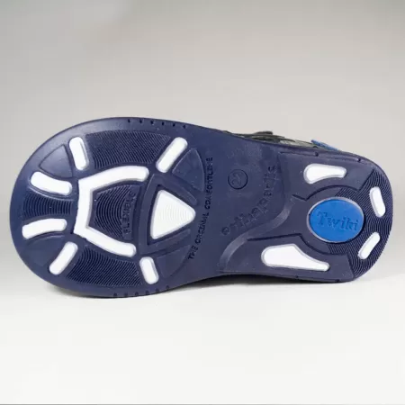 Сандалии ортопедические детские TWIKI TW-234-2 кожаные с закрытым носом цвет синий комбинированный 