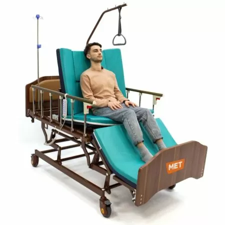 Кровать-кресло с "ушками" для сна в положении сидя электрическая МЕТ REALTA, артикул 17135 с регулировкой высоты, с переворотом и туалетом
