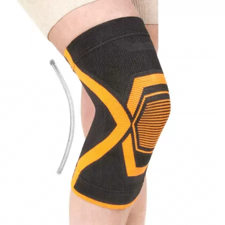 Бандаж на коленный сустав Экотен Heeber H-102 c пружинными ребрами жесткости 