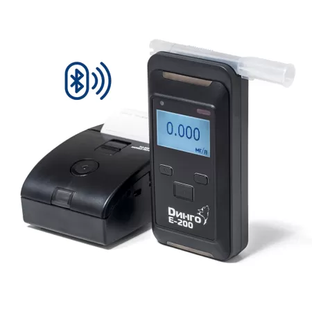 Алкотестер профессиональный Динго E-200 (В) с принтером и Bluetooth