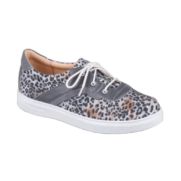 Туфли ортопедические женские DTD-300-10 кожаные цвет серый леопард