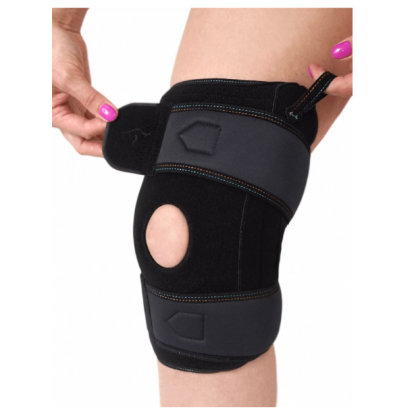 Бандаж на коленный сустав Talus КС-616 разъемный, с силиконовым кольцом и пружинными ребрами жесткости, размер универсальный